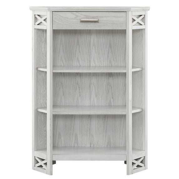 Design House Leick Home Mantel Corner Bookcase in Weathered White