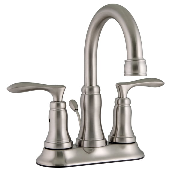Design House 525840 Madison Traditional Centerset Deck Mount 2-Handle Bathroom Faucet, Satin Nickel