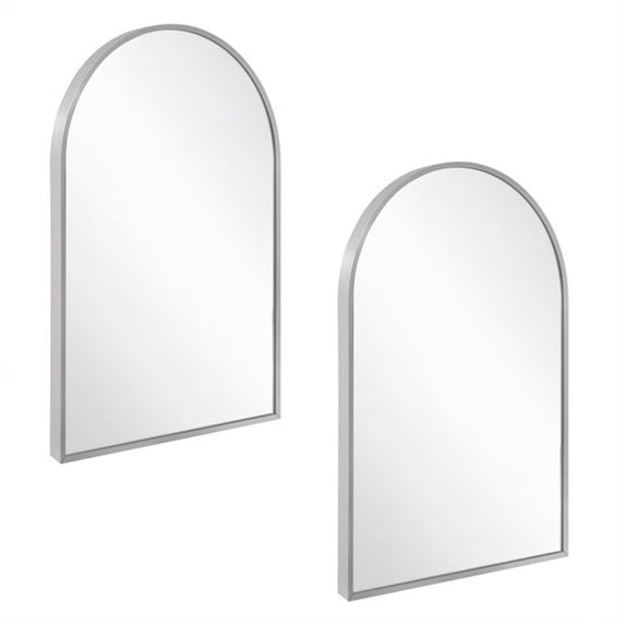 Design House Maeve Arched Wall Mirror with Silver Frame, 36" x 24", 2-Pack