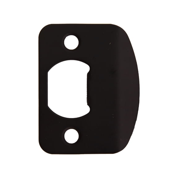 Design House Matte Black Finish Full Lip Round Corner Strike Plate