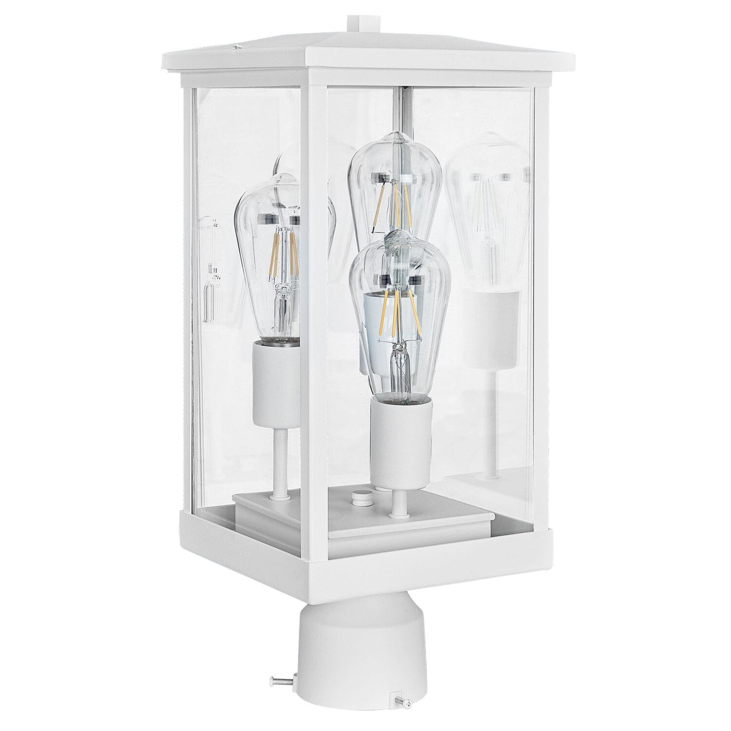 Design House Mayfield Outdoor Lights with Clear Glass, Modern Outdoor Post Lights ? Backyard Lights Outdoor for Patio, Driveway, Garden, and Porches, Decorative Outdoor Lamp in White,   590109