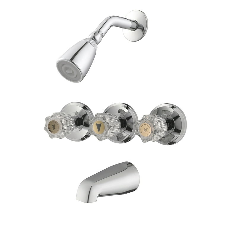 3-Handle 1-Spray Tub and Shower Faucet in Chrome (Valve Included) 3-Handle 1-Spray Tub and Shower Faucet in Chrome (Valve Included)