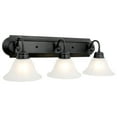 thumbnail image 1 of Design House Millbridge 3-Light Dimmable Vanity Light with Frosted Glass Shades, Matte Black, 1 of 13