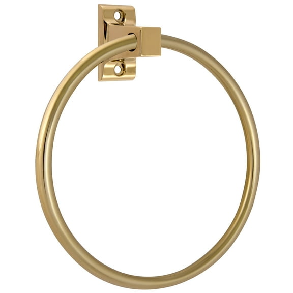 Design House Millbridge Wall Mounted Bathroom Towel Ring, Polished Brass