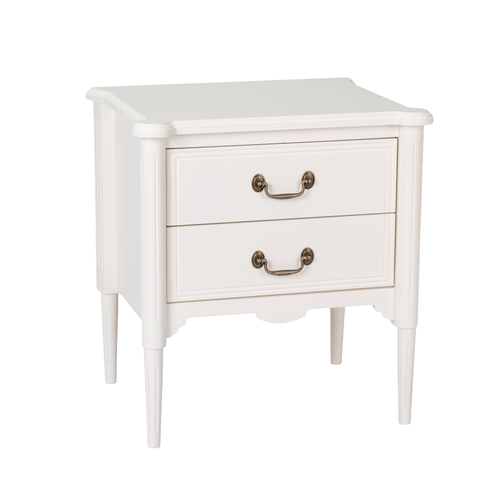 Design House Oxford End Table with Drawers, Antique White