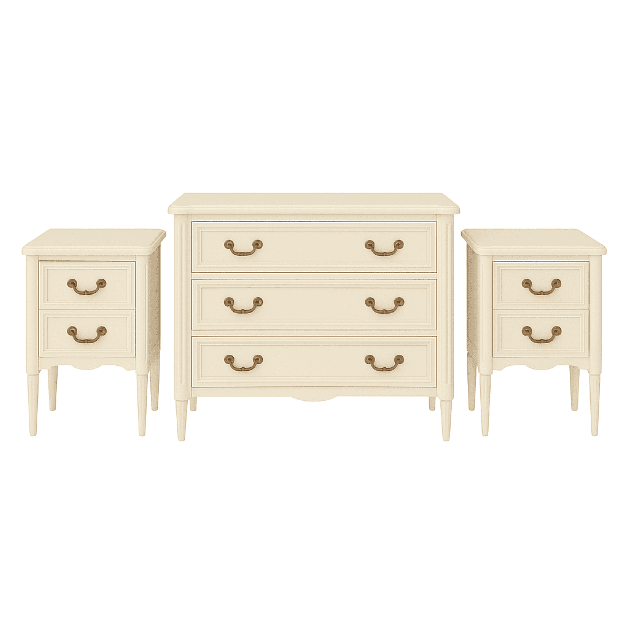 Design House Oxford Traditional End Tables/Nightstands and Chest Set, Antique White