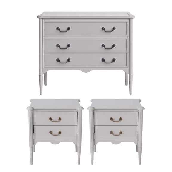 Design House Oxford Gray 3-Piece Set with Two End Tables and Chest