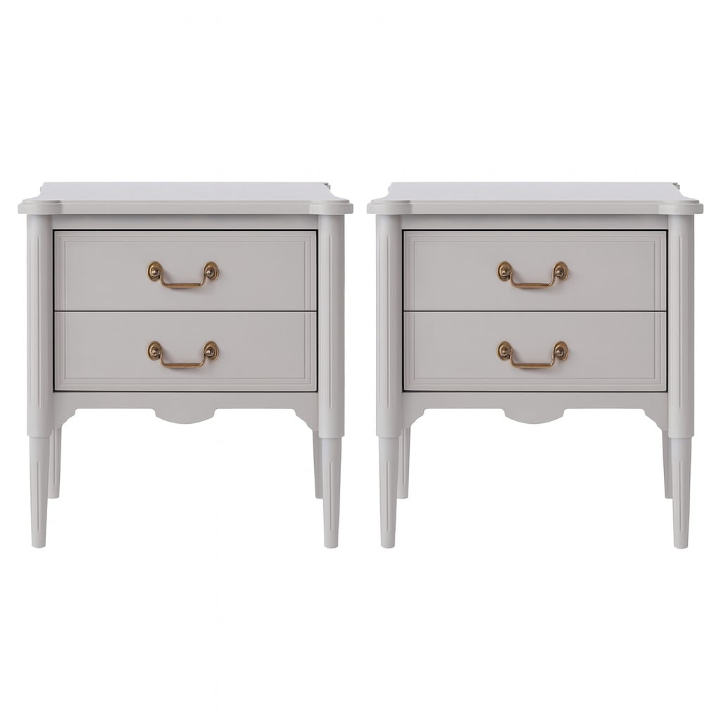 Design House Oxford End Table Set with Storage Drawers, Gray, Suitable for Indoor Use