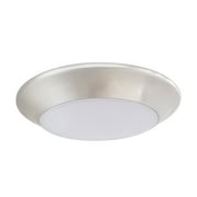 Design House Prescott Modern Indoor/Outdoor Flush Mount Dimmable Disk Light, Satin Nickel
