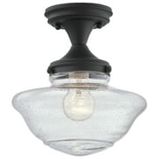 Design House Schoolhouse 9" Semi-Flush Mount Ceiling Light, Matte Black