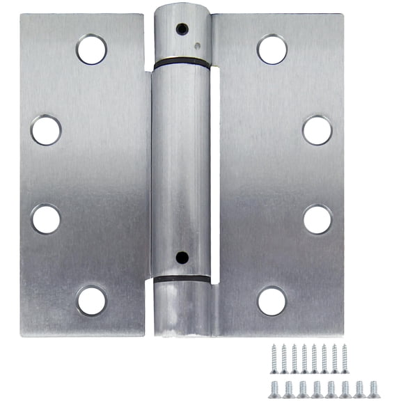 Design House 2-Pack Square 4.5" x 4.5" Self Closing Interior/Exterior Door Hinges, Satin Chrome