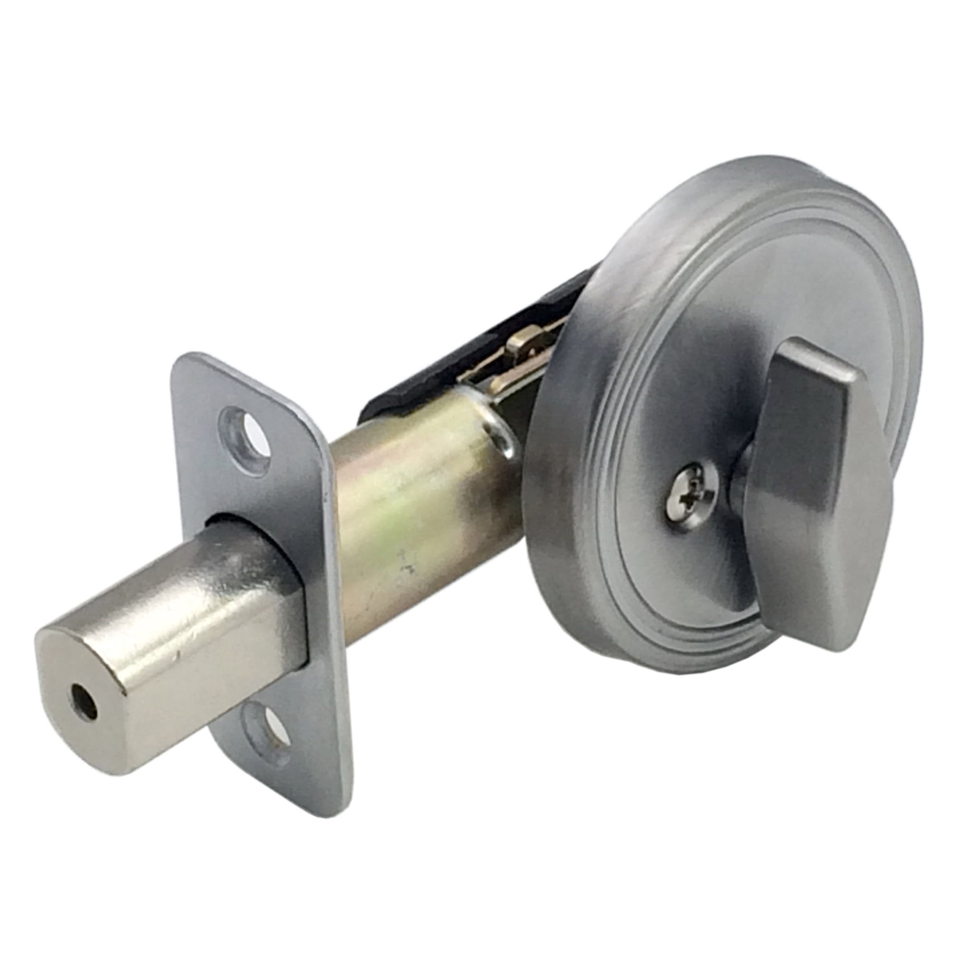 Design House Pro Deadbolt 2.375" Single Sided Deadbolt with Turn-Button Interior, Satin Chrome