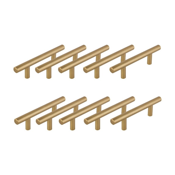 Design House Modern 5" Solid Center-to-Center Cabinet Pulls, Satin Gold, 10-Pack