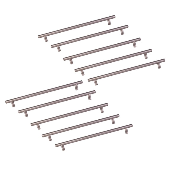 Design House 10-Pack Modern 12" Solid Center-to-Center Cabinet Pulls, Stainless Steel