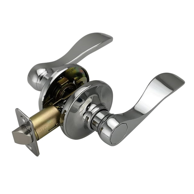 House Guard Hardware Passage Polished Chrome Lever Door Handle – Closet/Hallway No Lock – Knob Set