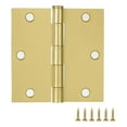 thumbnail image 1 of Design House 9-Pack Satin Brass Interior Door Hinges ? 3.5-inch x 3.5-inch ? Square Corner Radius Steel Door Hinge  ? Fits Standard Doors ?   185983, 1 of 6