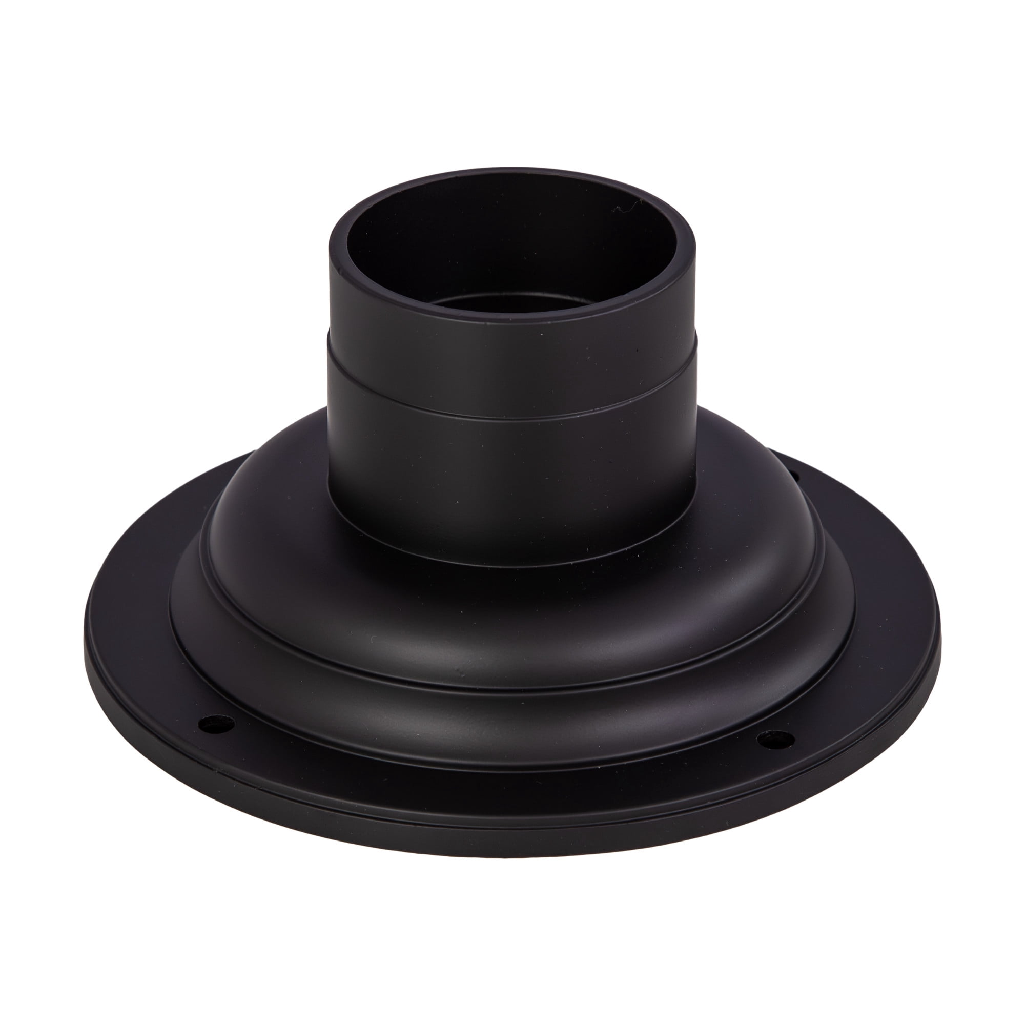 Cast Aluminum Round Outdoor Pier Base with Matte Black Finish, Post-Top Light Mount, 3 in. Fitter