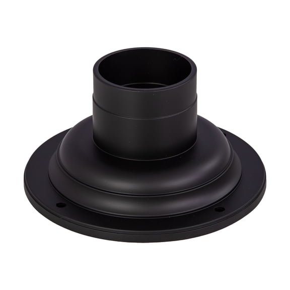 Cast Aluminum Round Outdoor Pier Base with Matte Black Finish, Post-Top Light Mount, 3 in. Fitter