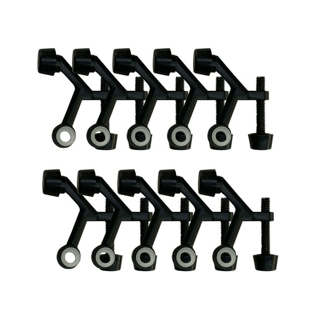 Design House Standard Hinge Pin Door Stop Wall Protectors with Rubber Tip, Matte Black