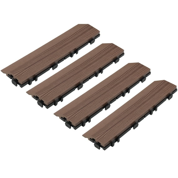 Design House Straight Edge Trim for Square Deck Tiles, Covers 6 Square Feet, Russet Canyon, 4-Pack