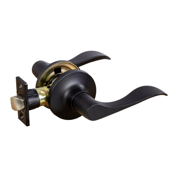 Stratford 6-Way Universal Passage Hall and Closet Door Lever, Matte Black, ANSI Grade 3