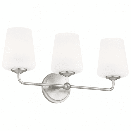 Design House Sylva Modern 3 Light Satin Nickel Dimmable Vanity Light with Frosted Glass Shade