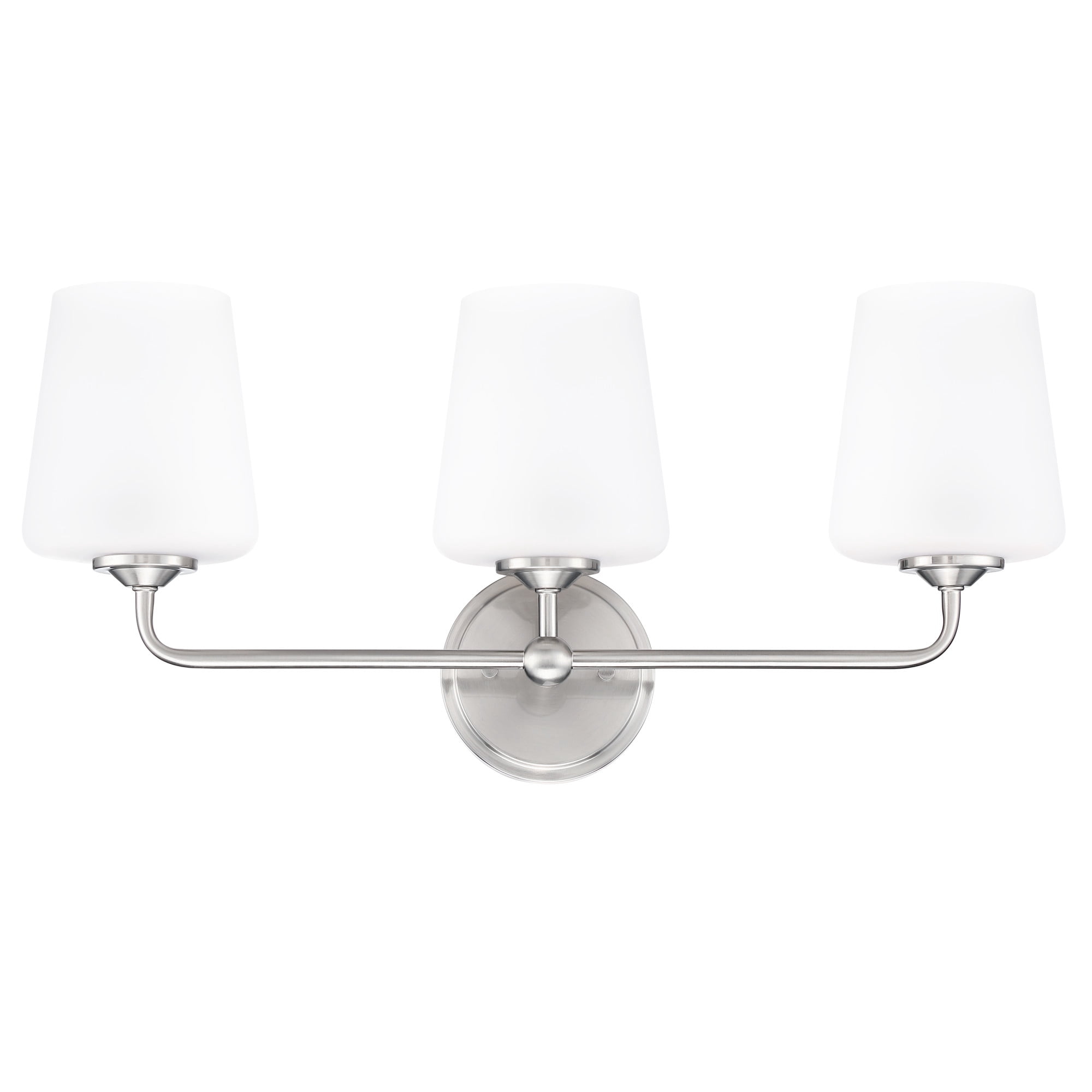 Sylva 3-Light Vanity Light, Frosted Glass Shades, Satin Nickel