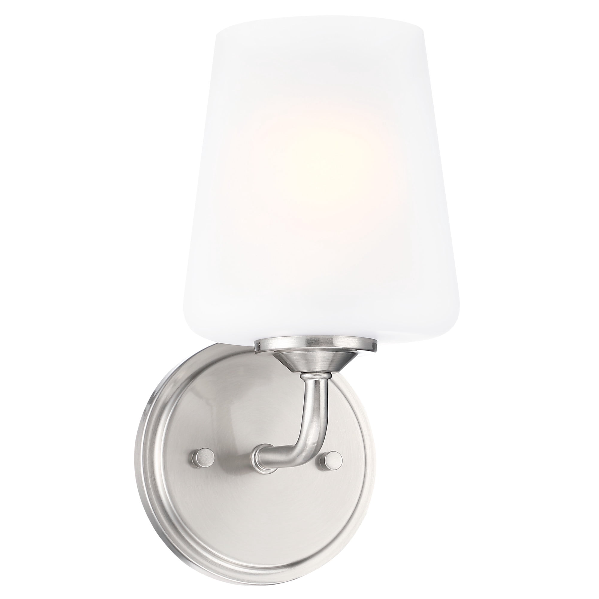 Sylva Wall Sconce, Frosted Glass Shade, Satin Nickel