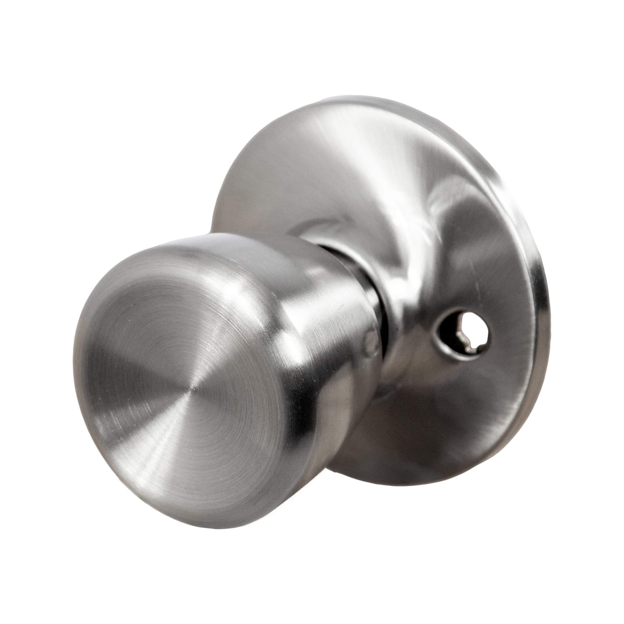 Satin Nickel Dummy Door Knob, Closet and French Door, Left or Right Hand