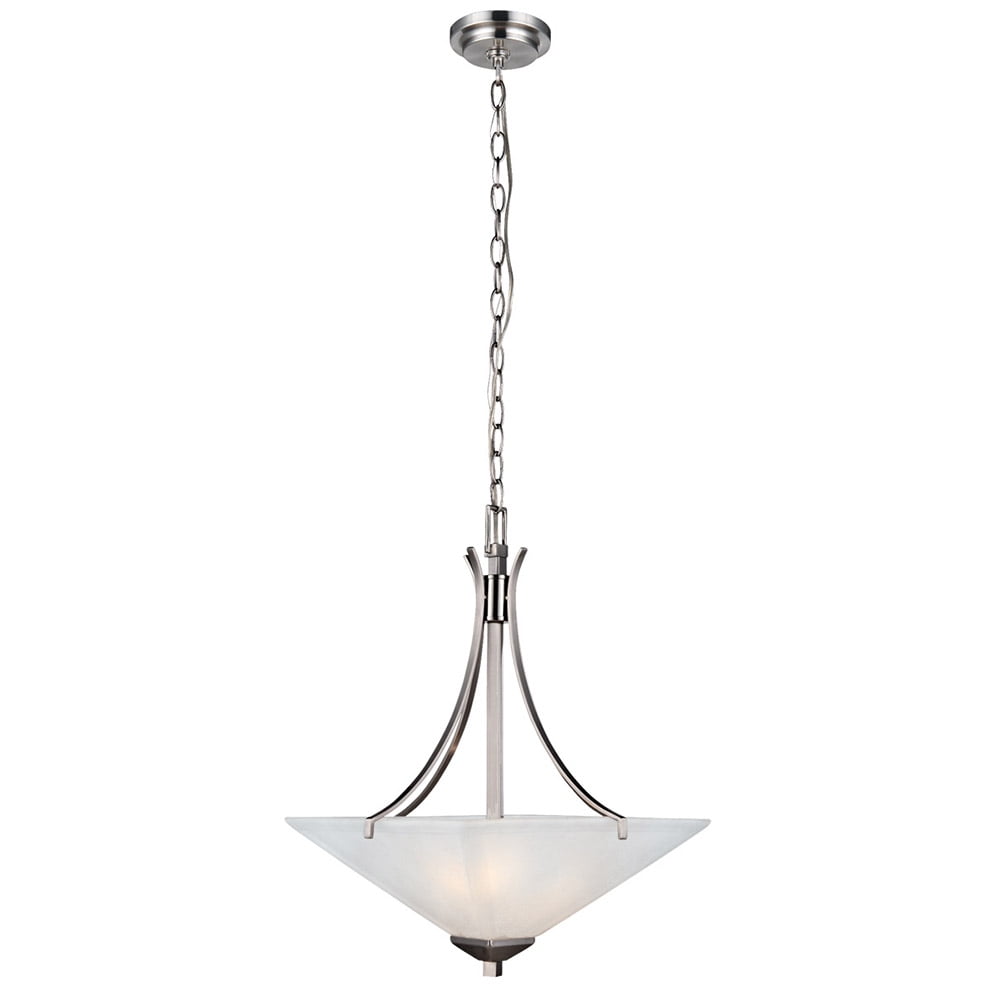 Torino Satin Nickel Pendant Light with Frosted Glass Shade