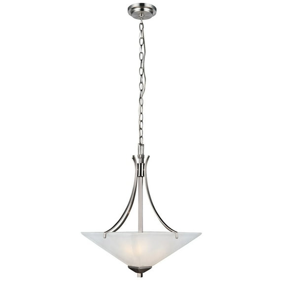 Design House Torino Traditional 2-Light Indoor Dimmable Pendant Light with Frosted White Glass in Satin Nickel