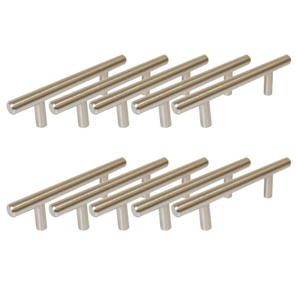 Design House 10-Pack Modern 8" Solid Center-to-Center Cabinet Pulls, Stainless Steel