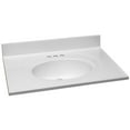 thumbnail image 1 of Design House Cultured Marble 31" x 22" Single Bowl Vanity Top with Centerset Mount and Backsplash, White, 1 of 14