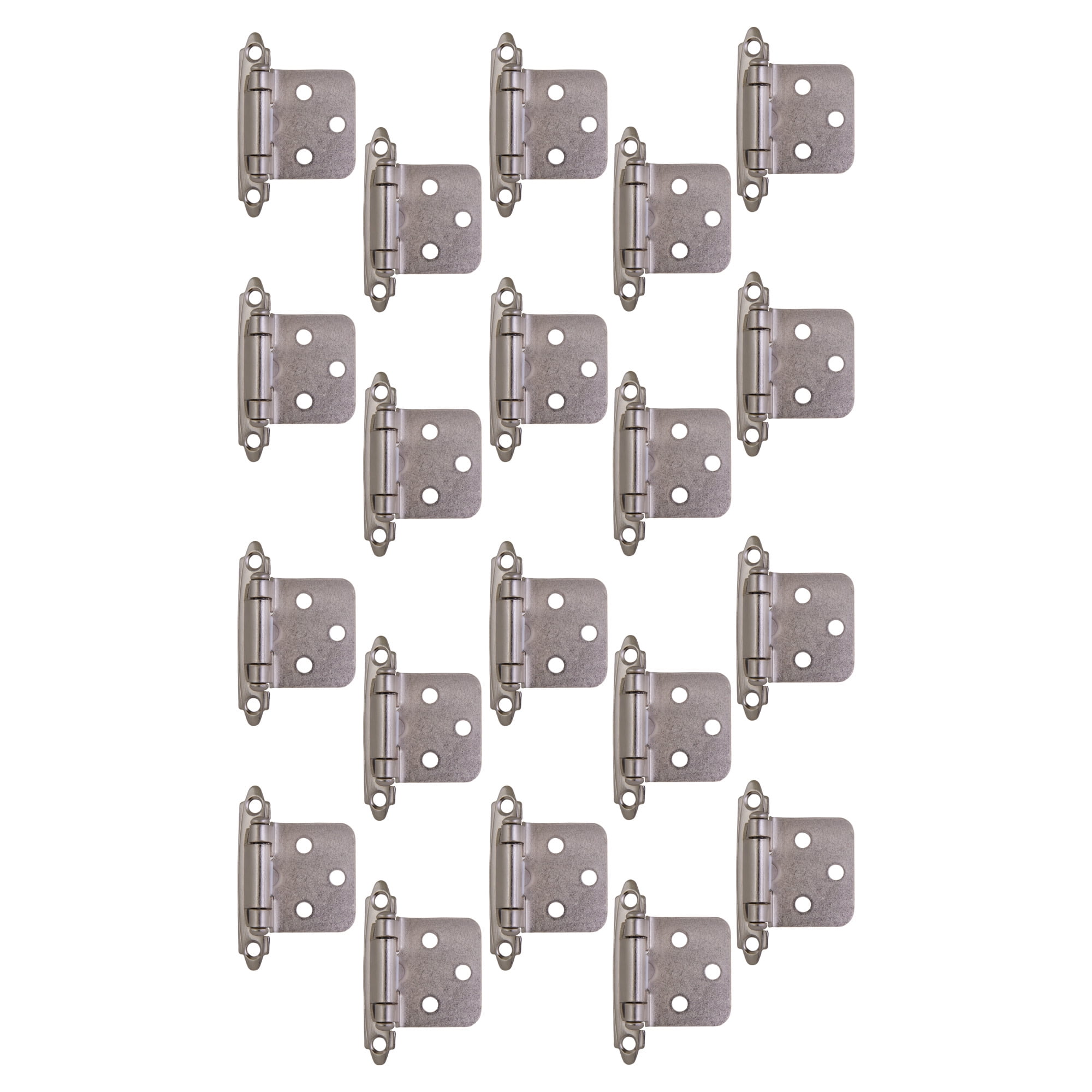 Design House Steel Semi-Concealed Overlay Hinges for Kitchen Cabinets, 20-Pack