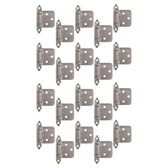 Design House Steel Semi-Concealed Overlay Hinges for Kitchen Cabinets, 20-Pack