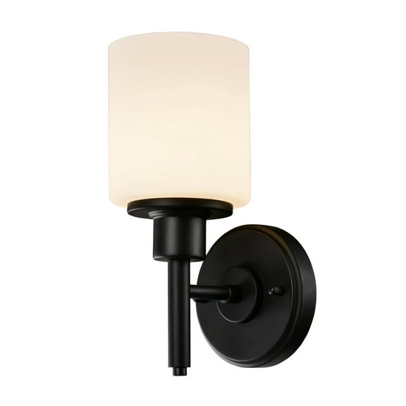 Design House Aubrey 1-Light Dimmable Indoor Wall Light with Frosted Glass Shade
