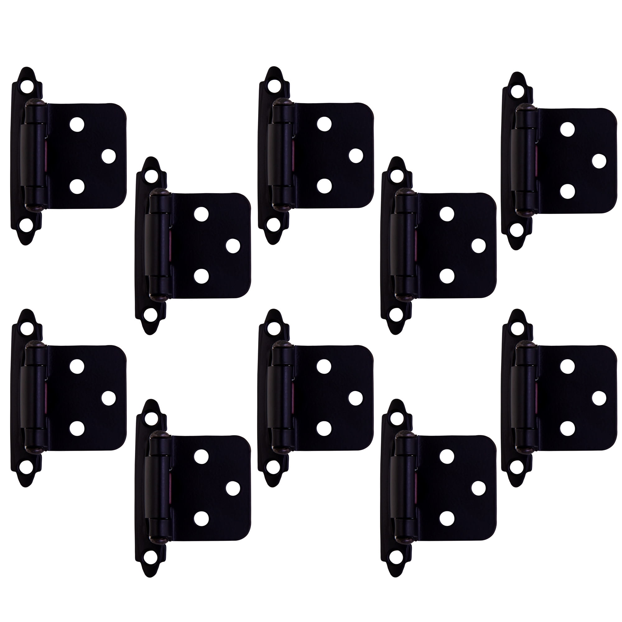 Design House Steel Semi-Concealed Overlay Hinges for Kitchen Cabinets, 10-Pack