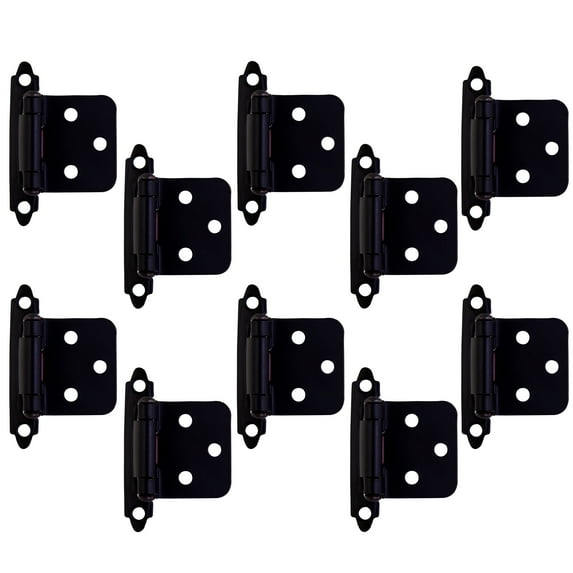 Design House Steel Semi-Concealed Overlay Hinges for Kitchen Cabinets, 10-Pack