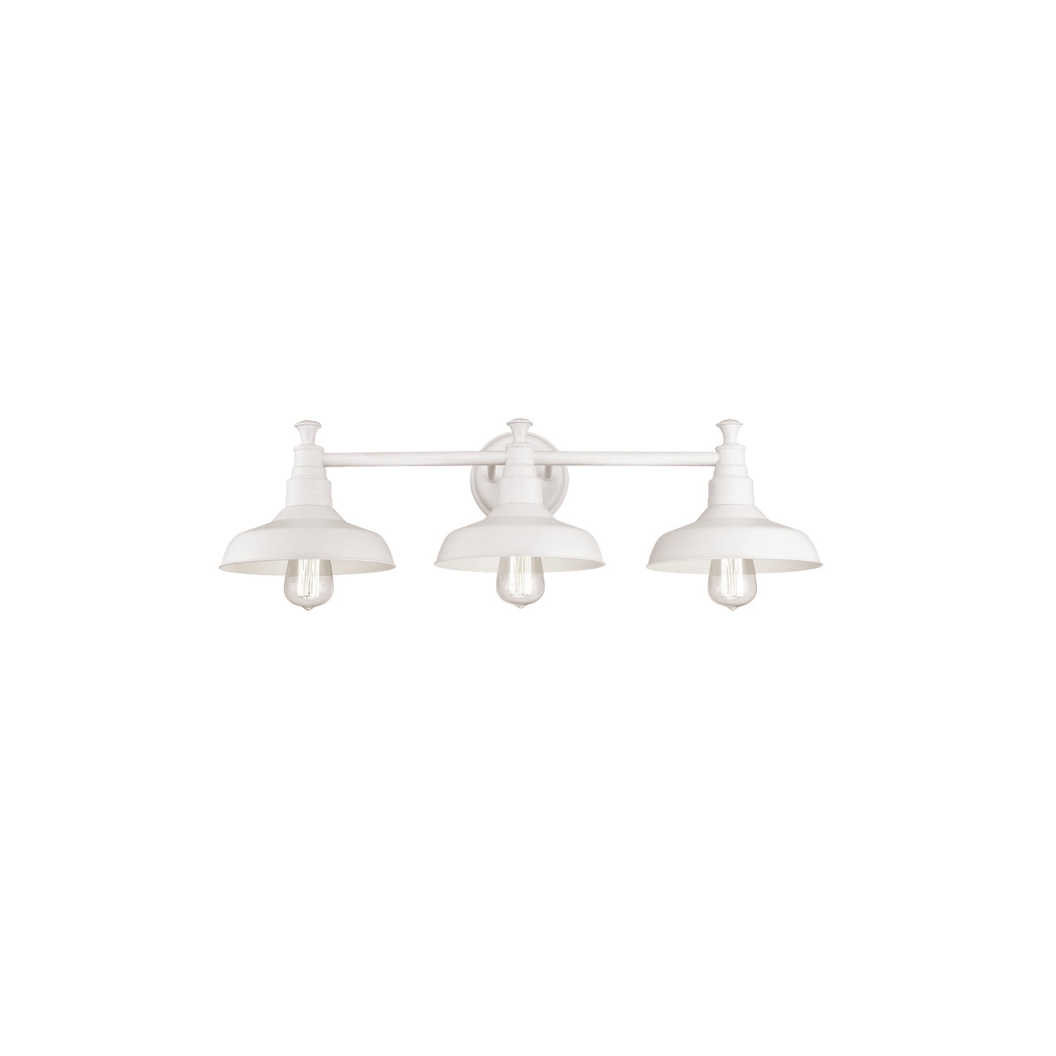Design House Kimball 3-Light Industrial Indoor Vanity Light with Metal Shade, White