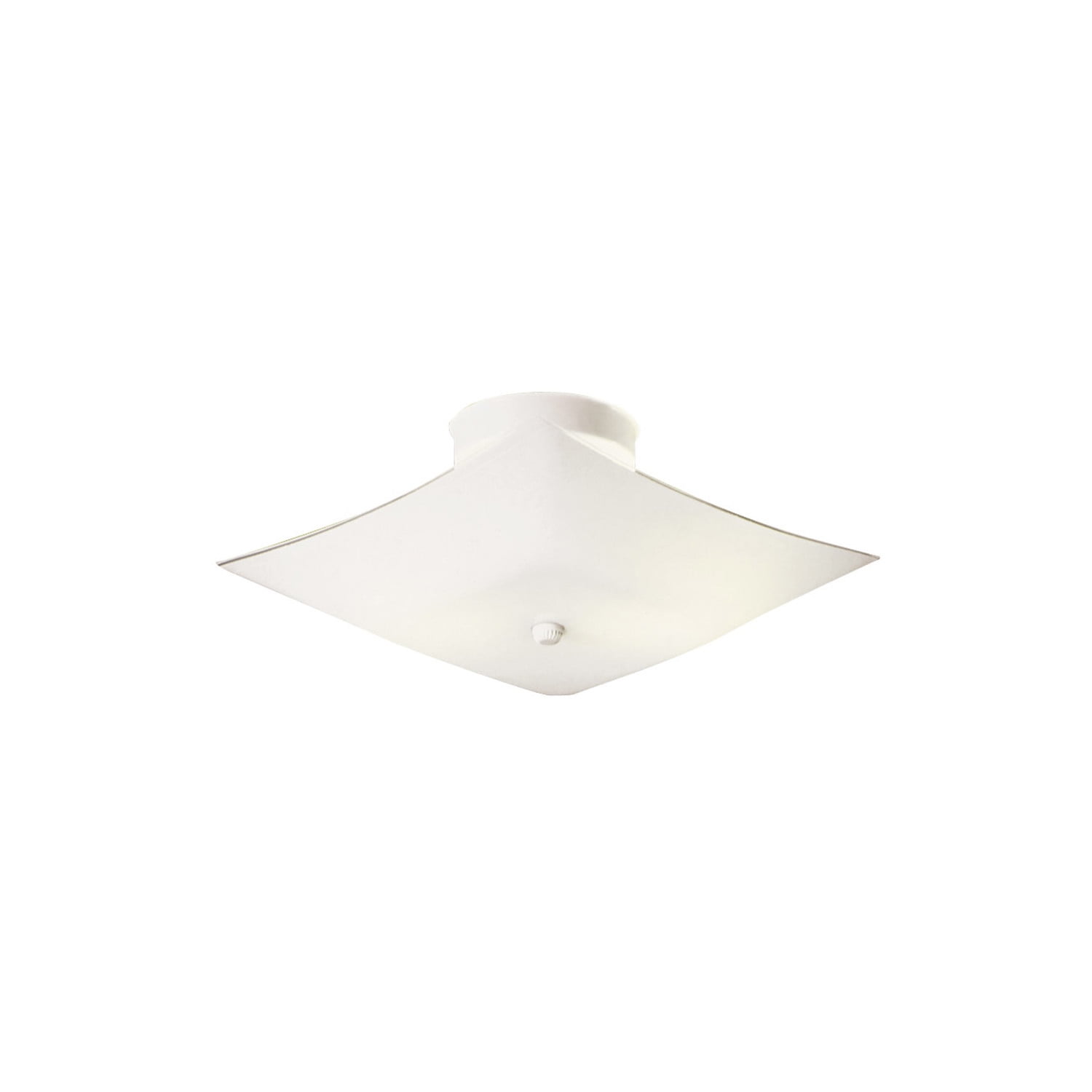 Design House Modern 11" White 2-Light Frosted Glass Semi-Flush Ceiling Mount