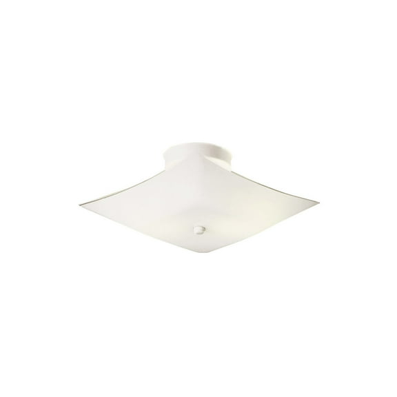 Design House Modern 11" White 2-Light Frosted Glass Semi-Flush Ceiling Mount