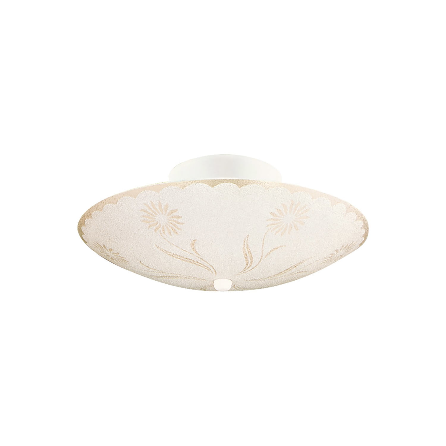 Design House WM950161 Traditional 2-Light Indoor Semi-Flush Ceiling Mount Dimmable Frosted White Glass for Bedroom Hallway Kitchen Dining Room, White