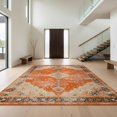 thumbnail image 1 of Design&I 2'x3' Ultra Soft Door Mat, Boho Layout Distressed Vintage Scroll Border Geometric Southwestern None Fluffy Washable Easy Care Indoor rug for Bedside Entryway, 1 of 7