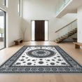 thumbnail image 1 of Design&I 2'x3' Ultra Soft Door Mat, Door Curved Border Interlocking Ring Decorative Front Boho Urg None Fluffy Washable Easy Care Indoor rug for Bedside Entryway, 1 of 7