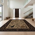 thumbnail image 1 of Design&I 2'x3' Washable Accent Rug Beige Black Autumn Elegance with Floral Accents Intricate Border Design Featuring Seasonal for Kitchen, Pet Station, Friendly & Non-Slip Built-In Grip, 1 of 7