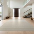 thumbnail image 1 of Design&I 2'x3' Washable Accent Rug Beige Cream Faded Horizontal Stripes Minimalist Banded Neutral for Kitchen, Pet Station, Friendly & Non-Slip Built-In Grip, 1 of 7