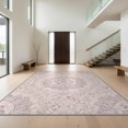 thumbnail image 1 of Design&I 2'x3' Washable Accent Rug Pet Friendly & Non-Slip Built-In Grip Purple Boho Abstract Watercolor Scroll Vintage Trellis Distressed for Kitchen, Station, 1 of 7