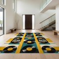 thumbnail image 1 of Design&I 2'x3' Washable Accent Rug Vinyl Record Vintage Cassette Retro Music Border Round Cd Disc for Kitchen, Pet Station, Friendly & Non-Slip Built-In Grip, 1 of 7