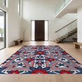 thumbnail image 1 of Design&I 2'x3' Washable Doormat Five Point Stars Red Flowers White Accents Symmetrical for Entryway, Indoor, Ultra-Thin & Non-Slip Skid-Resistant, 1 of 7