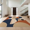 thumbnail image 1 of Design&I 2'x3' Washable Samll Area Rug Navy and Terracotta Geometric Art Abstract Shapes with Modern Circular for Entryway, Indoor, Ultra-Thin & Non-Slip Skid-Resistant, 1 of 7